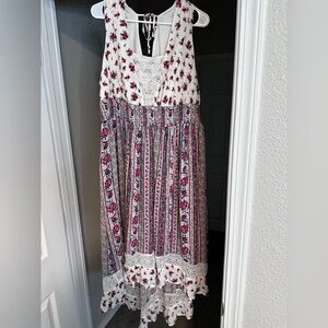 Torrid Floral Hi Lo Maxi Dress with Lace Details